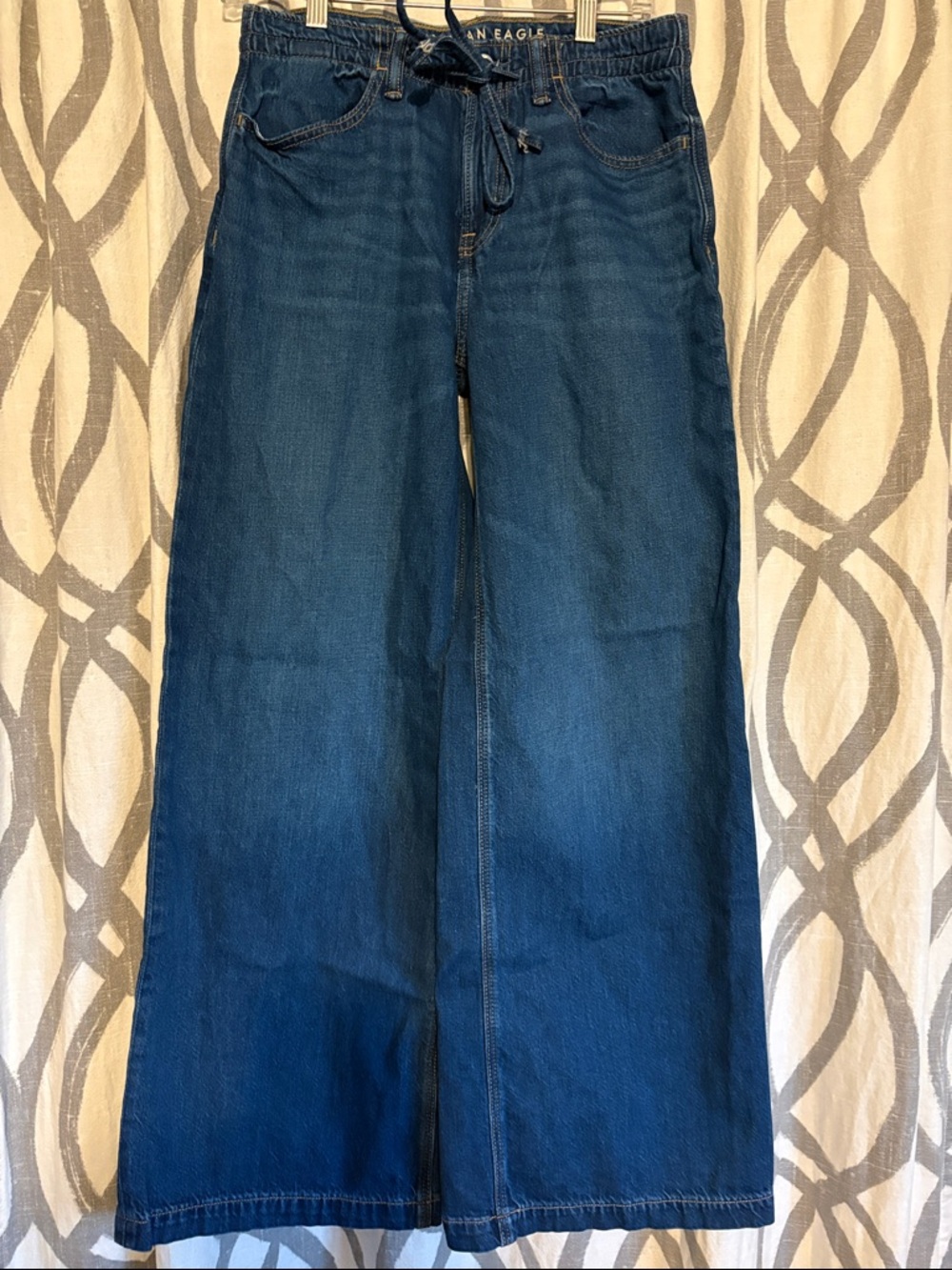 American Eagle Outfitters Wide Leg Jeans in Dark Blue